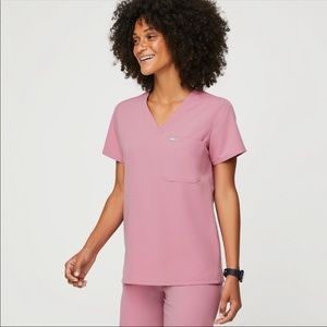 NWT FIGS Chalk Pink Mauve Scrub Top XS